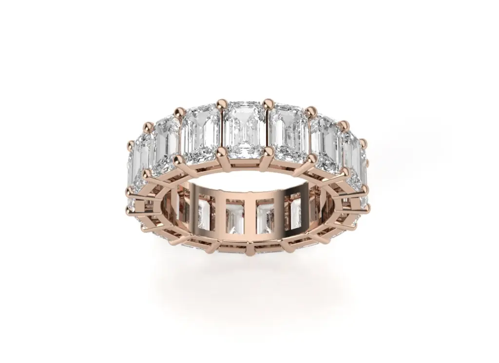 ECLIPTA - 0.50 ct each Emerald diamond eternity band ring-VR87719