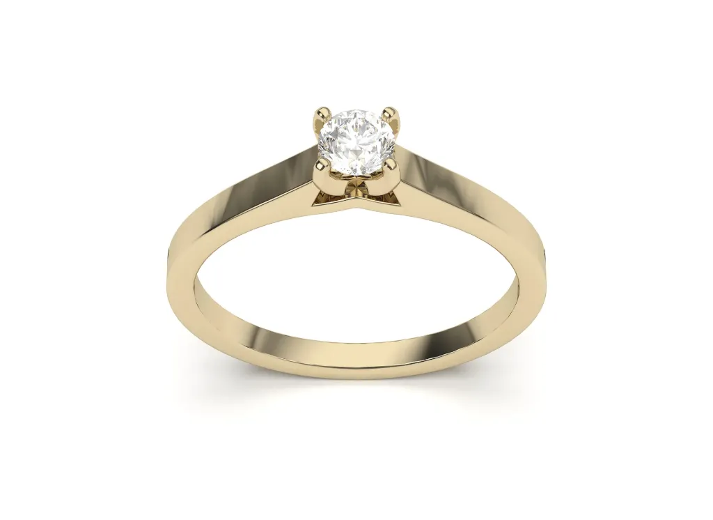 A solitaire ring with an elegantly crossing split band - VR87756