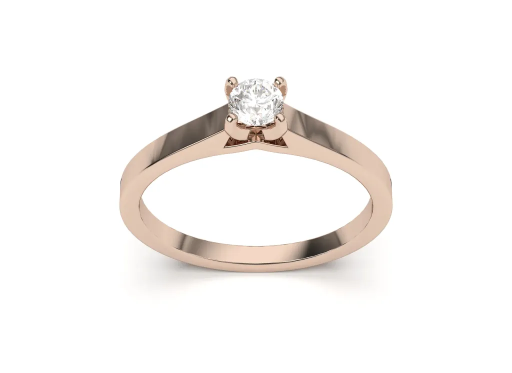 A solitaire ring with an elegantly crossing split band - VR87756
