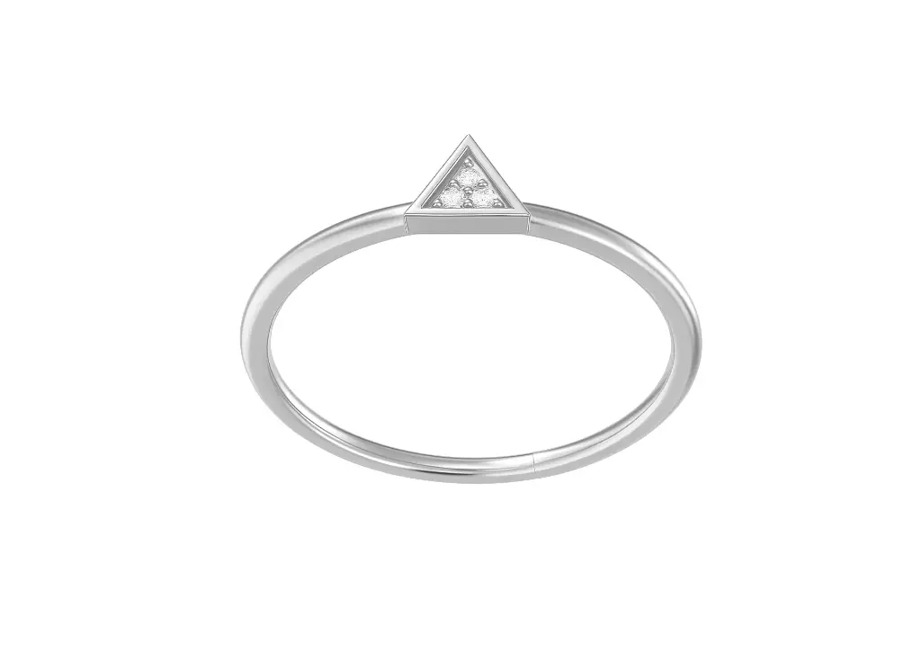 PINNACLE - Pavé set diamond triangle motif ring
