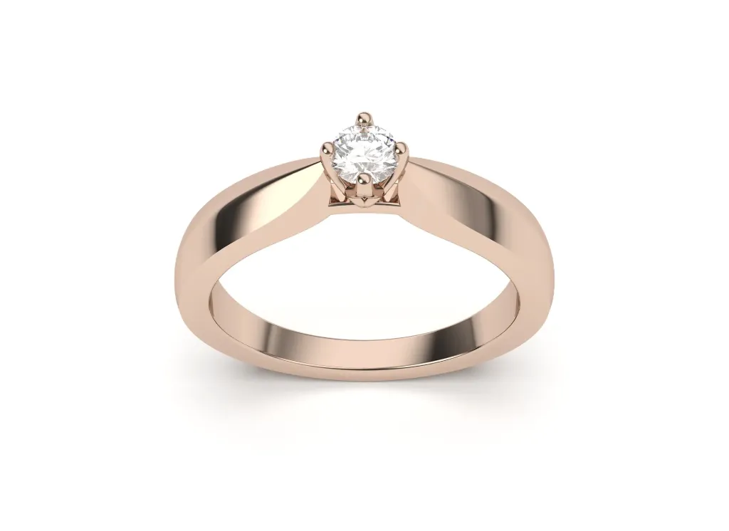 LUNAVIEL-A tapered shank solitaire ring - VR87759
