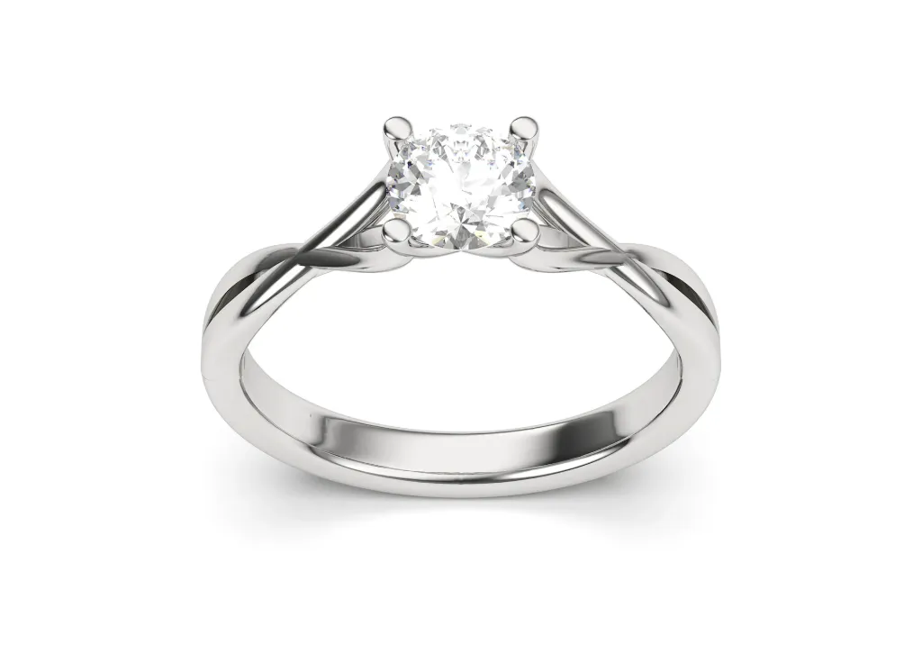 ORINYA - A twisted tapered shank solitaire ring - VR87760