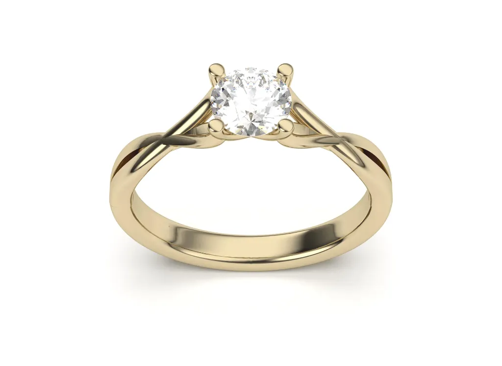 ORINYA - A twisted tapered shank solitaire ring - VR87760
