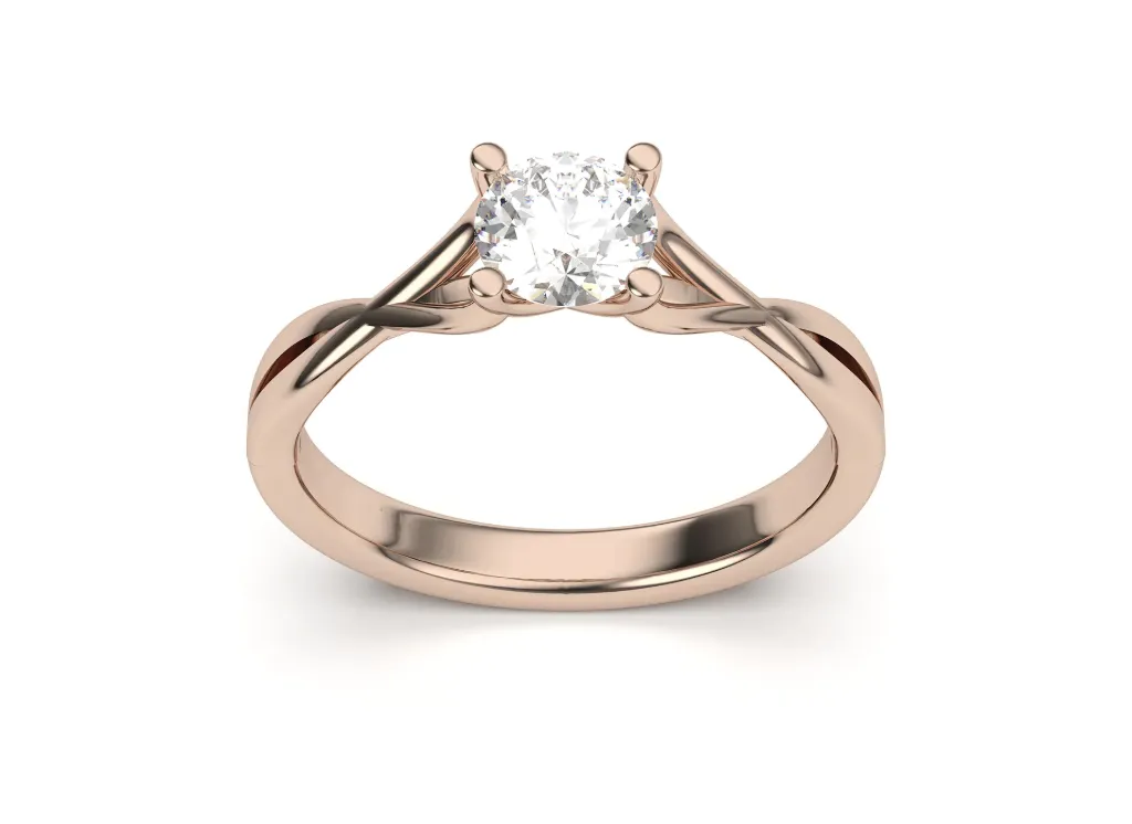 ORINYA - A twisted tapered shank solitaire ring - VR87760
