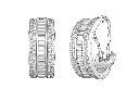 LUSTRA — Bugget and round diamond Huggie earrings