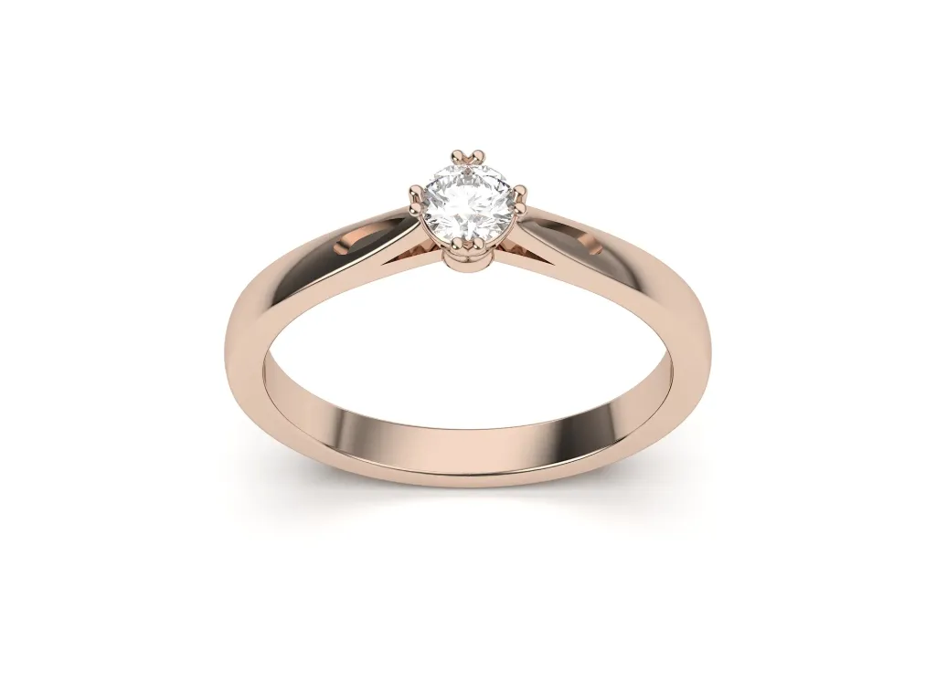 LUMARIN-A smooth tapered solitaire ring - VR87761