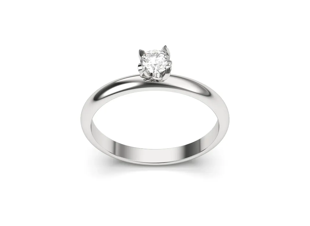A minimalist shank solitaire ring - VR87762