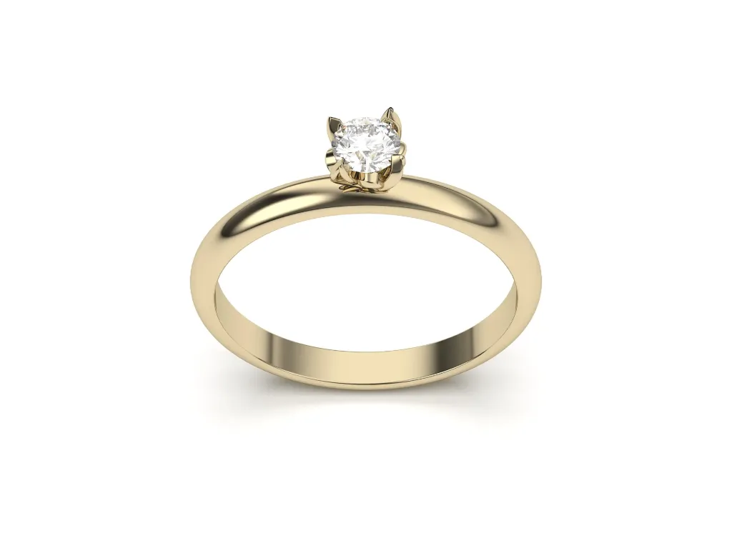 A minimalist shank solitaire ring - VR87762