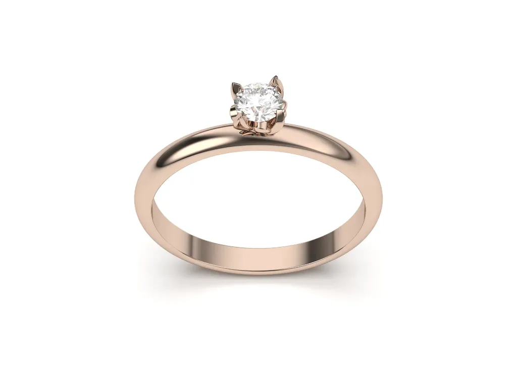 A minimalist shank solitaire ring - VR87762