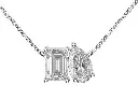 DYMERA — Emerald and pear-cut diamond Toi et Moi pendant