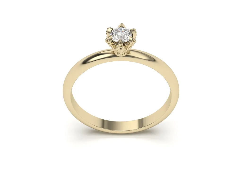 VELARION-A solitaire ring featuring a floral-inspired crown design - VR87763