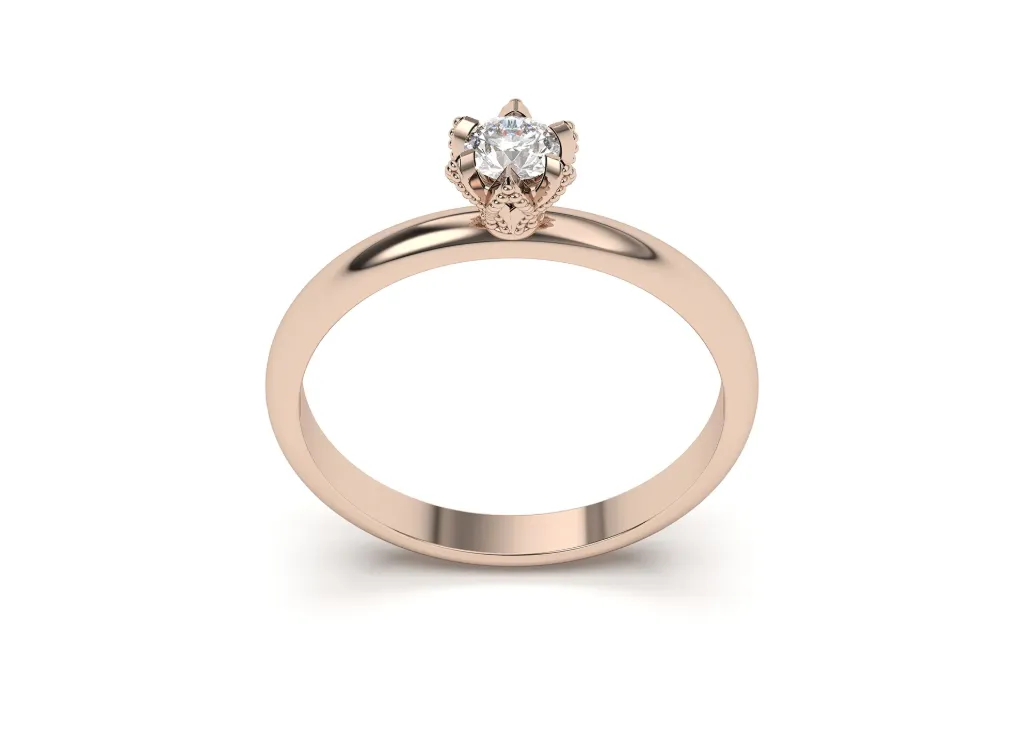 VELARION-A solitaire ring featuring a floral-inspired crown design - VR87763
