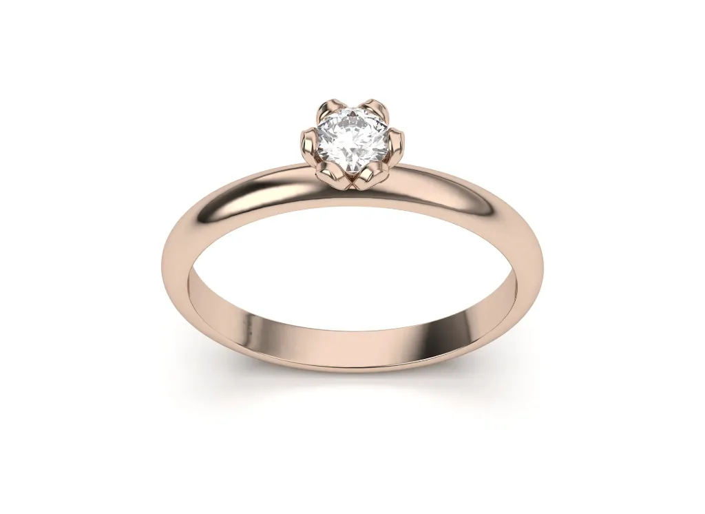 FLORAVIN- a six-prong floral-style setting solitaire ring - VR87765