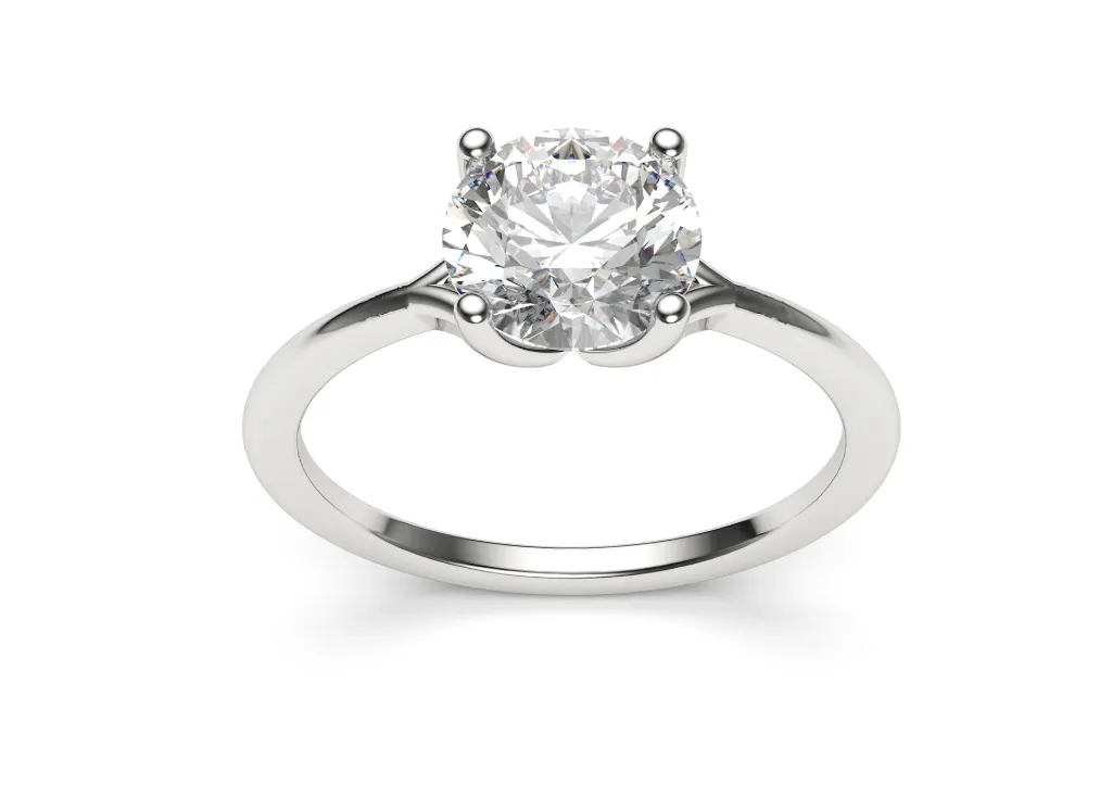 ASTAVIEL-a solitaire band in four prong setting - VR87800