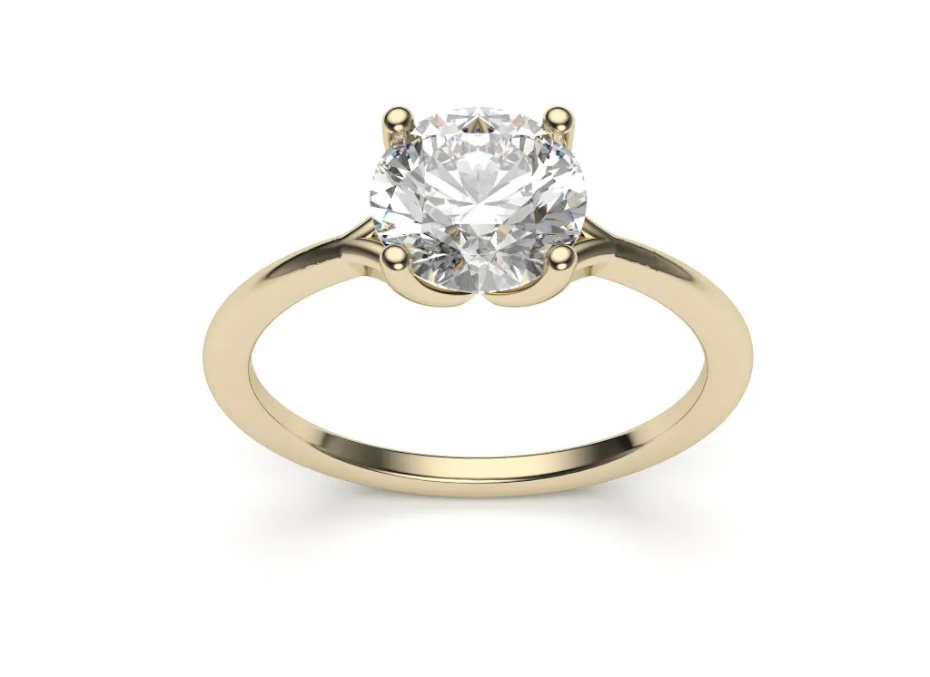 ASTAVIEL-a solitaire band in four prong setting - VR87800