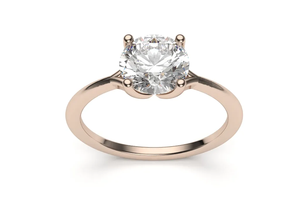 ASTAVIEL-a solitaire band in four prong setting - VR87800