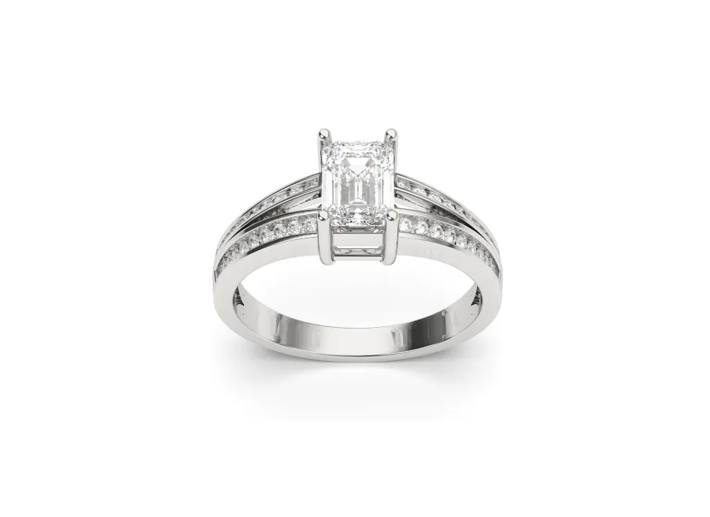 EMERIVIA – An emerald cut solitaire ring - VR87844