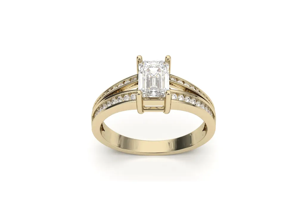 EMERIVIA – An emerald cut solitaire ring - VR87844