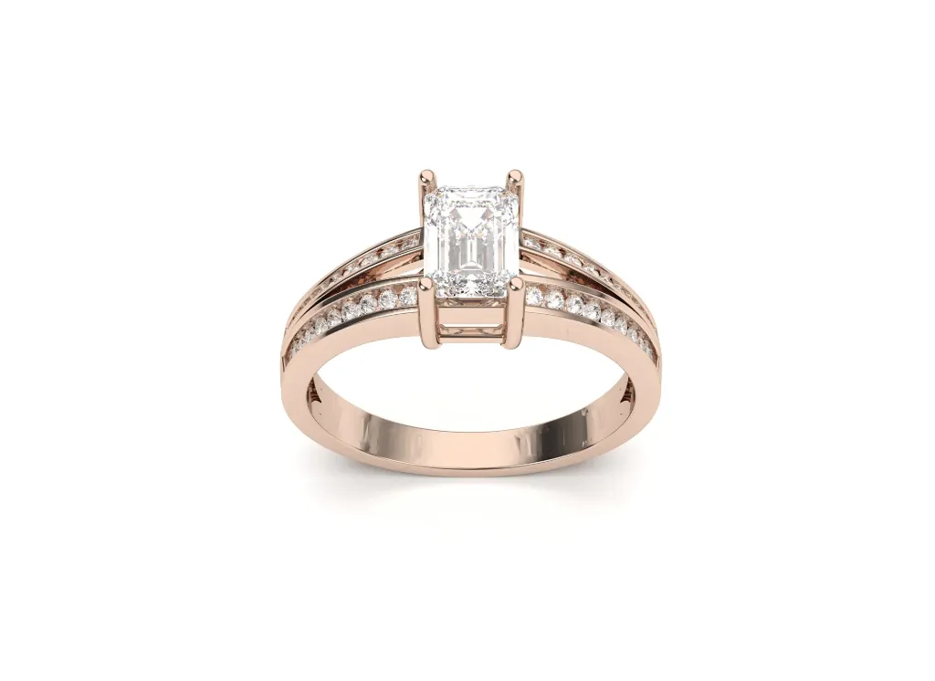 EMERIVIA – An emerald cut solitaire ring - VR87844