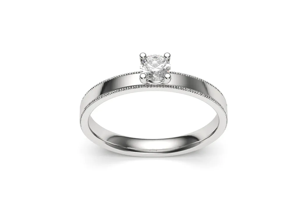 MIVORA – A solitaire ring with milgrain elegance -VR87874