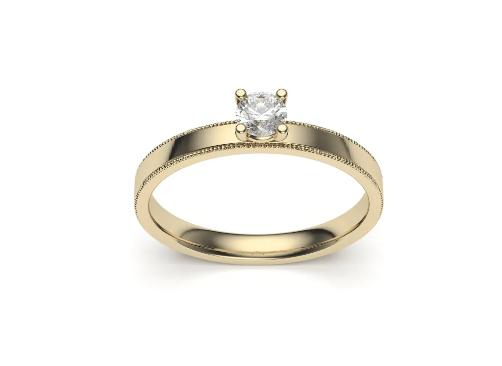 MIVORA – A solitaire ring with milgrain elegance -VR87874