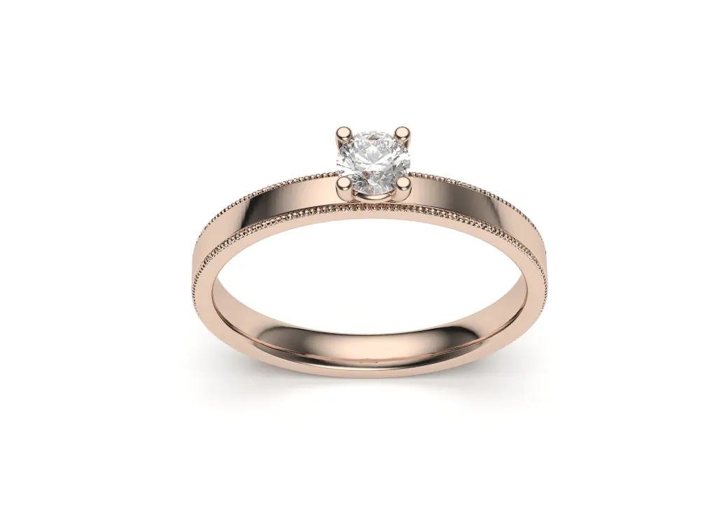 MIVORA – A solitaire ring with milgrain elegance -VR87874