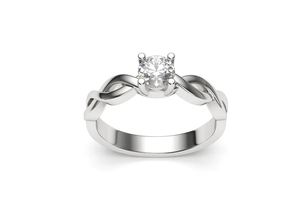DUOLVORA – A double twisted solitaire ring - VR87876