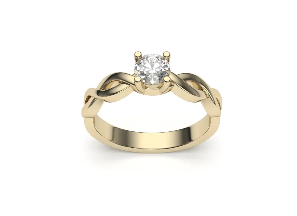 DUOLVORA – A double twisted solitaire ring - VR87876