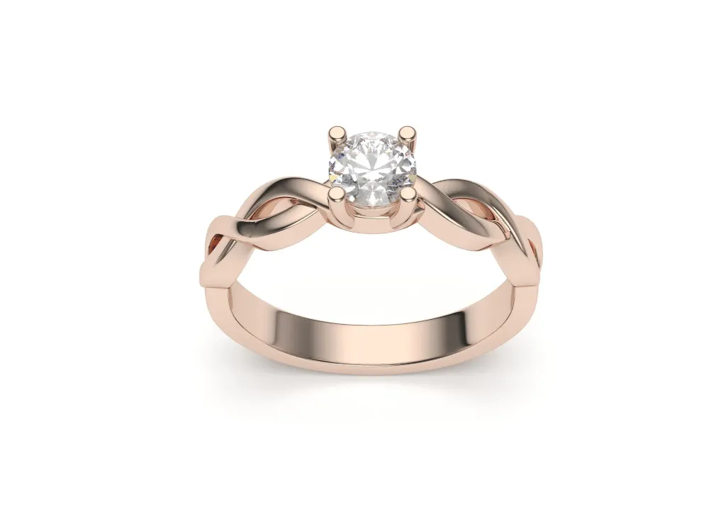 DUOLVORA – A double twisted solitaire ring - VR87876