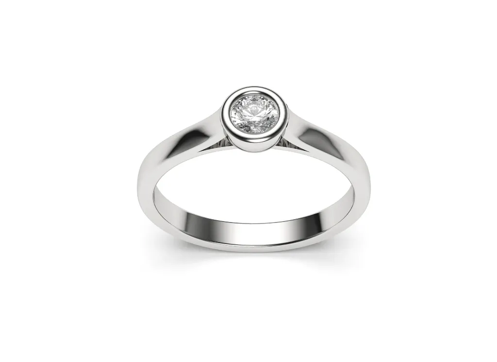 AURELIAE — A bezel-set solitaire ring with flowing shoulders - VR87877