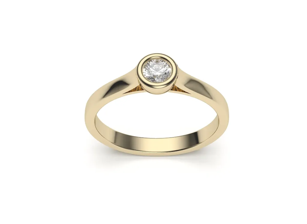 AURELIAE — A bezel-set solitaire ring with flowing shoulders - VR87877