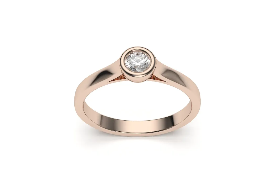 AURELIAE — A bezel-set solitaire ring with flowing shoulders - VR87877
