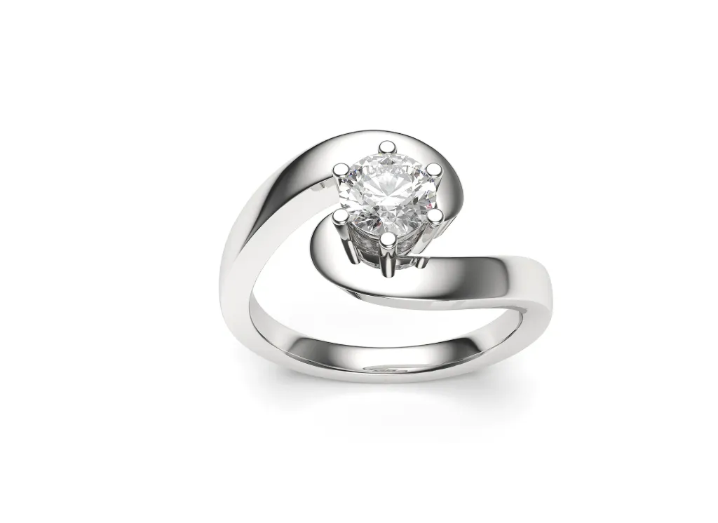 SERELLE — A contemporary bypass solitaire ring - VR87879