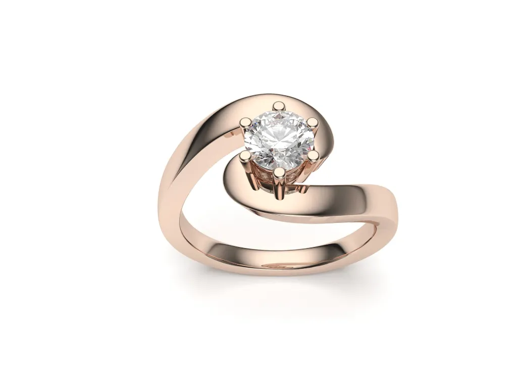 SERELLE — A contemporary bypass solitaire ring - VR87879