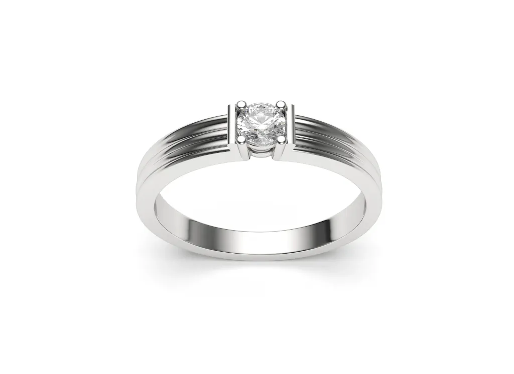 AERION — A solitaire ring featuring layered band detailing - VR87881