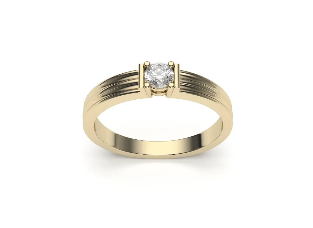 AERION — A solitaire ring featuring layered band detailing - VR87881