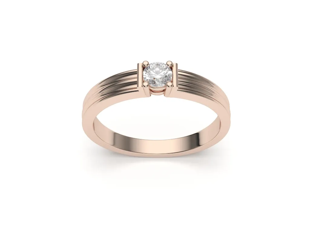 AERION — A solitaire ring featuring layered band detailing - VR87881