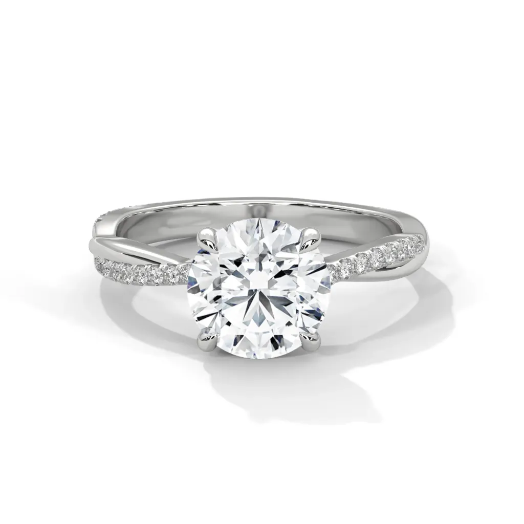 Celestia - pave accented solitaire ring - VR87861