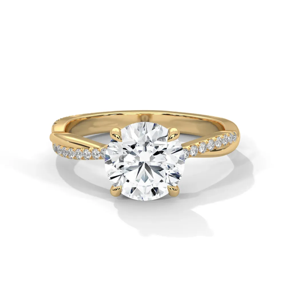 Celestia - pave accented solitaire ring - VR87861