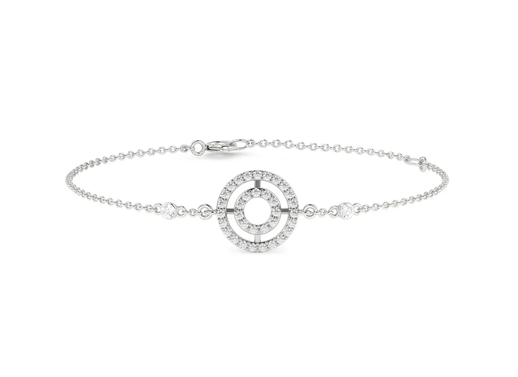 ORBITRA - Dazzling diamond bracelet with concentric circles-VBR2590 (White)