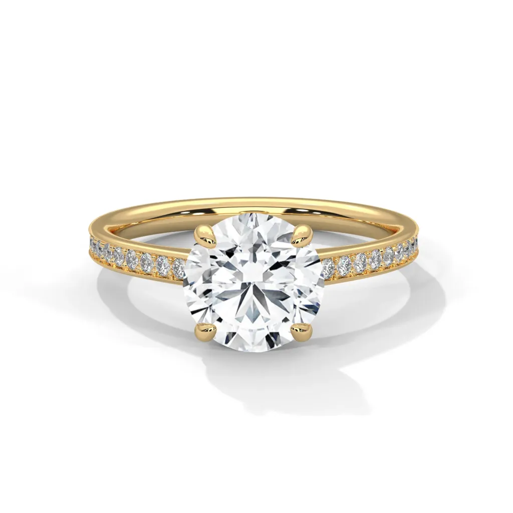 Isolde - pave accented solitaire ring - VR88105