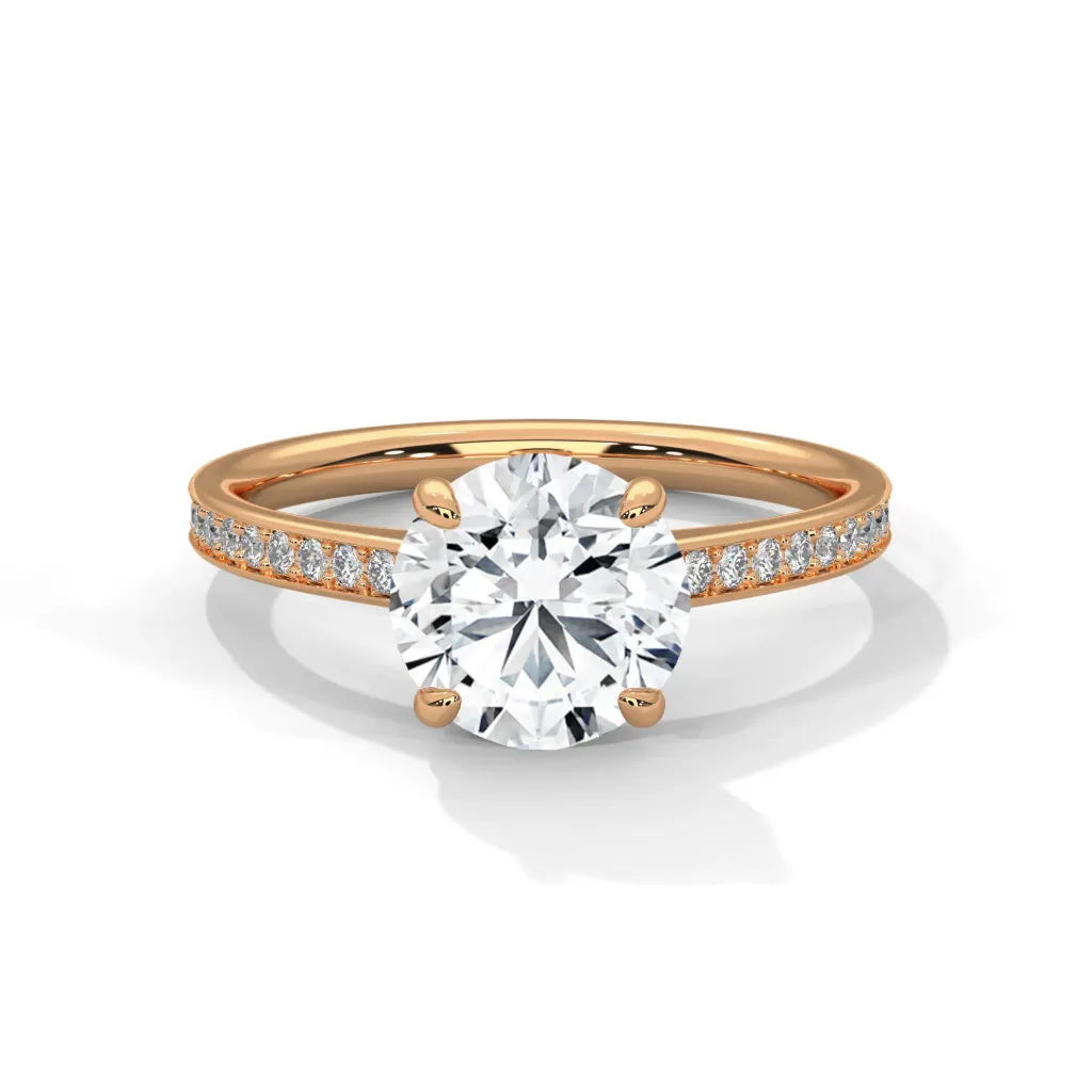 Isolde - pave accented solitaire ring - VR88105