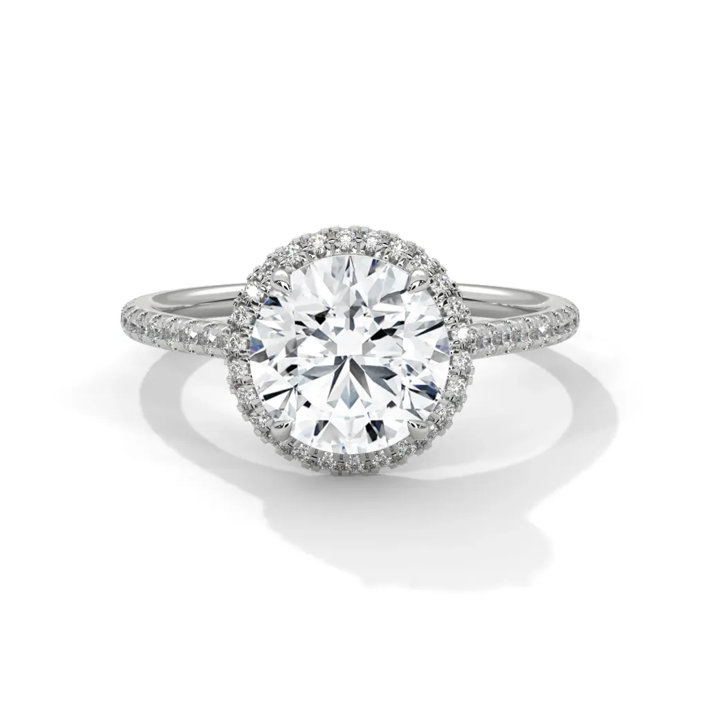 Jovienne - classic solitaire ring with a halo - VR87868