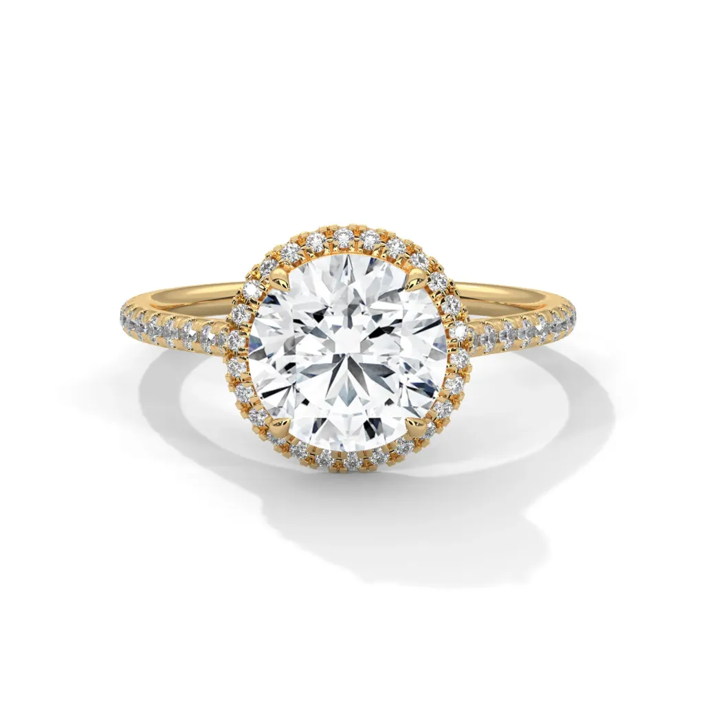 Jovienne - classic solitaire ring with a halo - VR87868