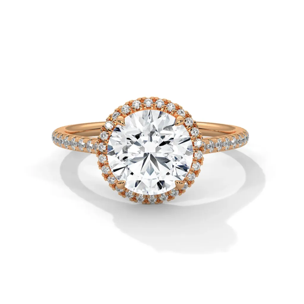 Jovienne - classic solitaire ring with a halo - VR87868