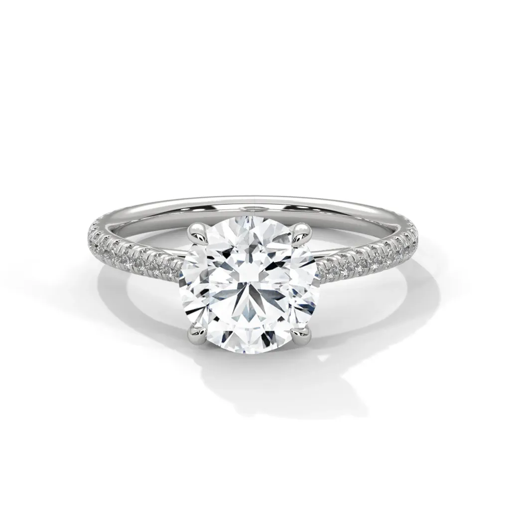 Liora - pave set shank solitaire ring - VR87870
