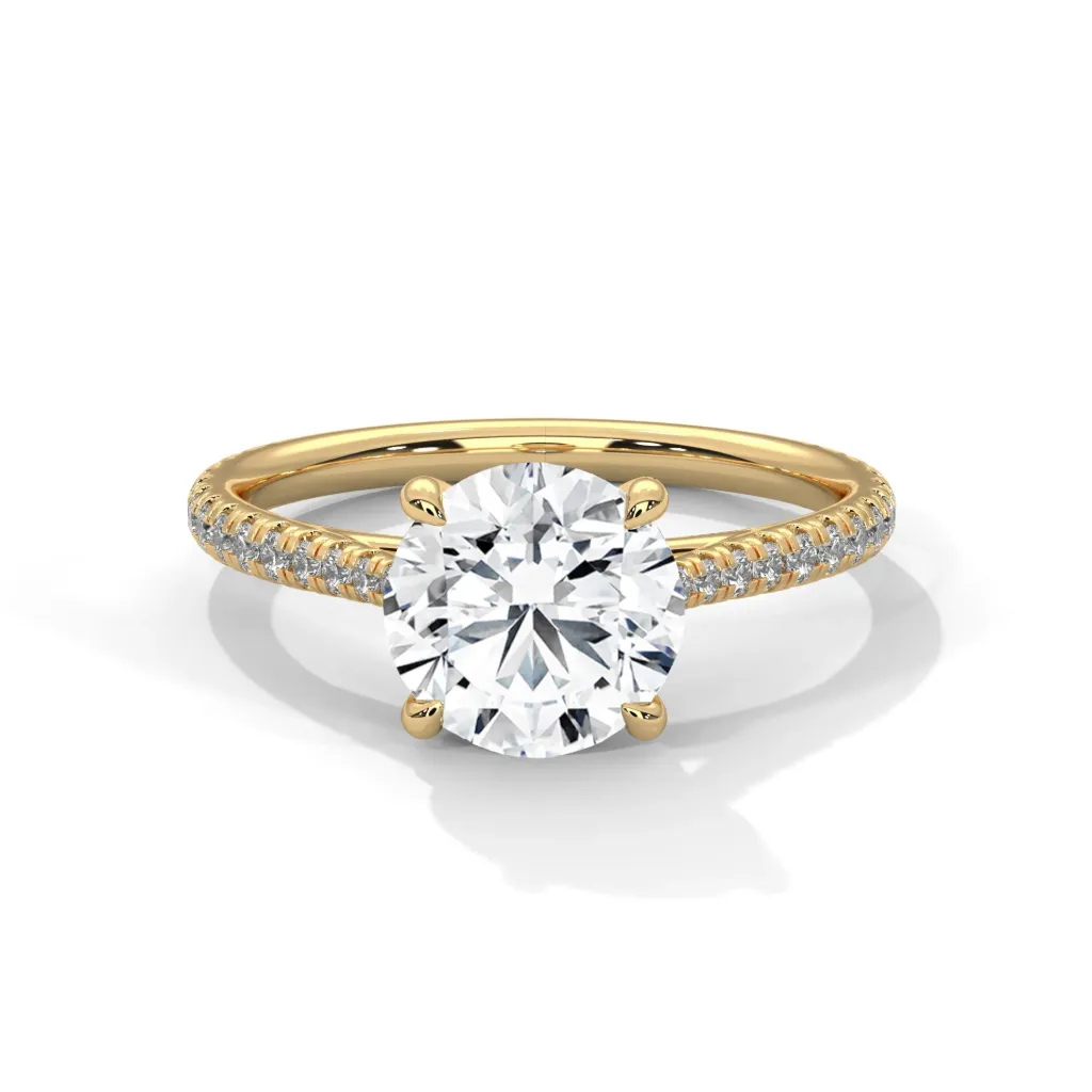 Liora - pave set shank solitaire ring - VR88107