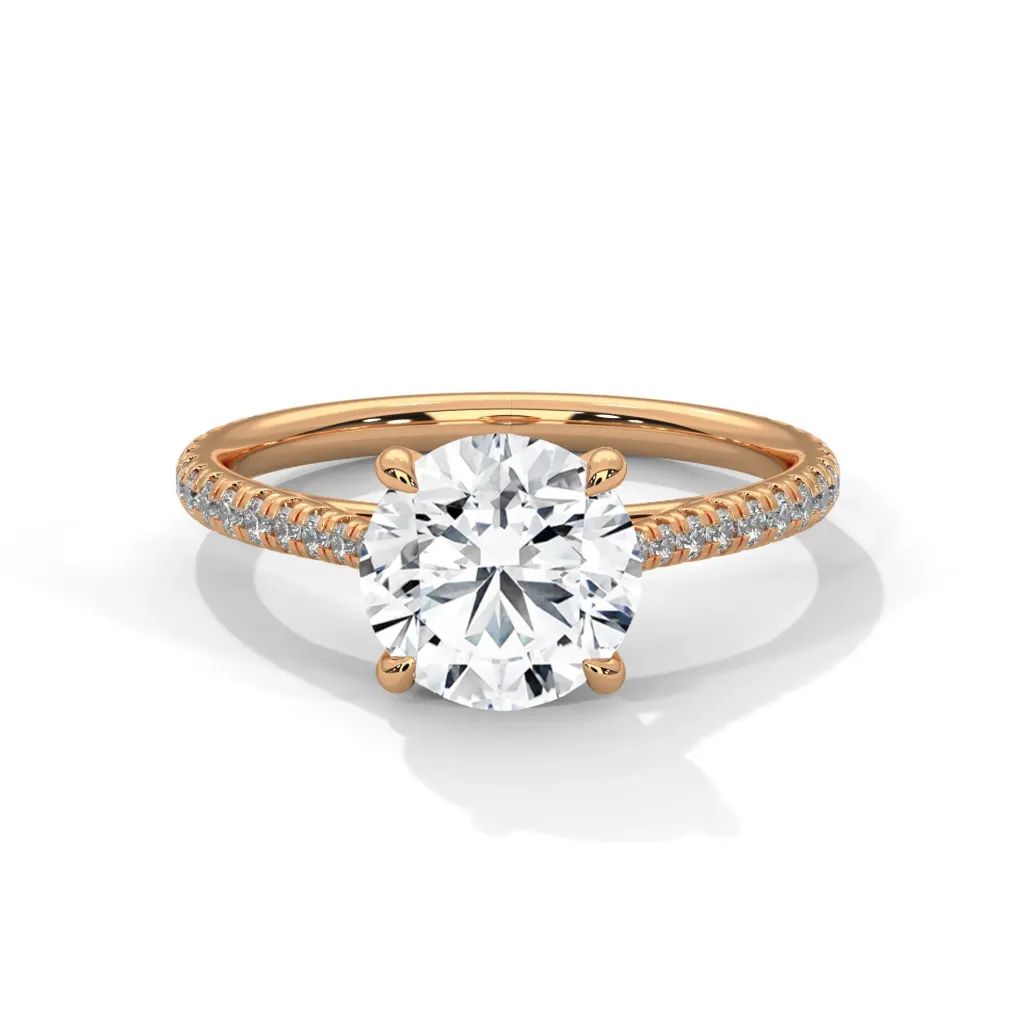 Liora - pave set shank solitaire ring - VR88107