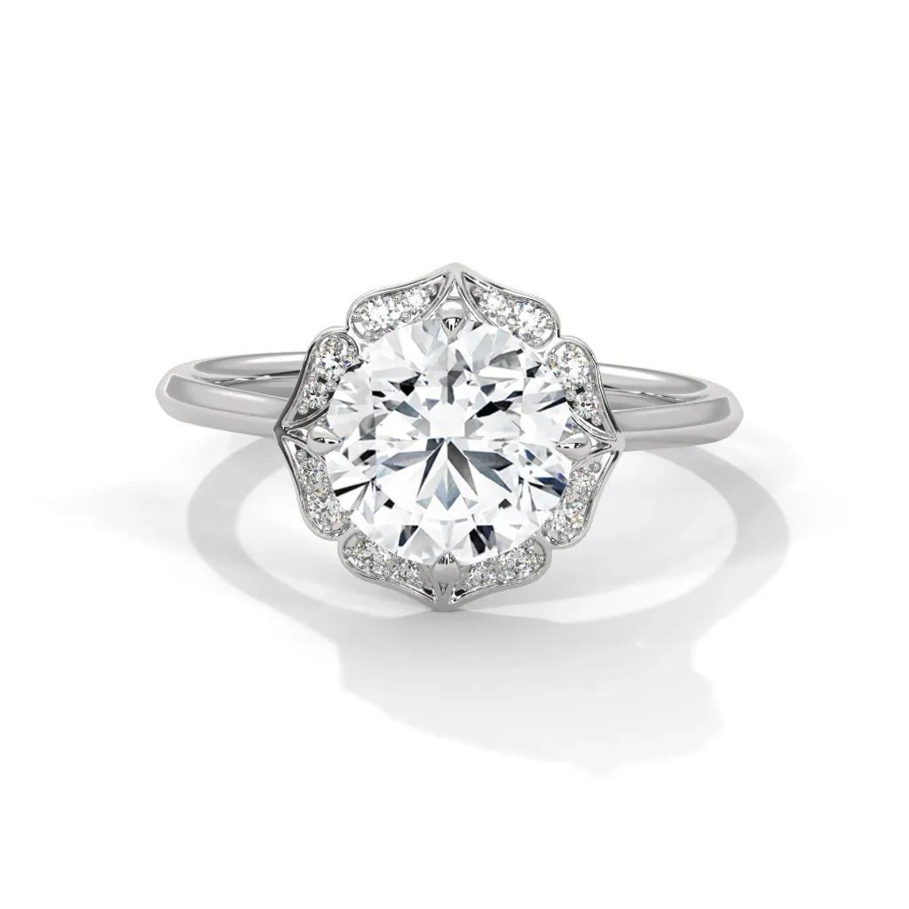 Mirelle - flower solitaire ring - VR87871