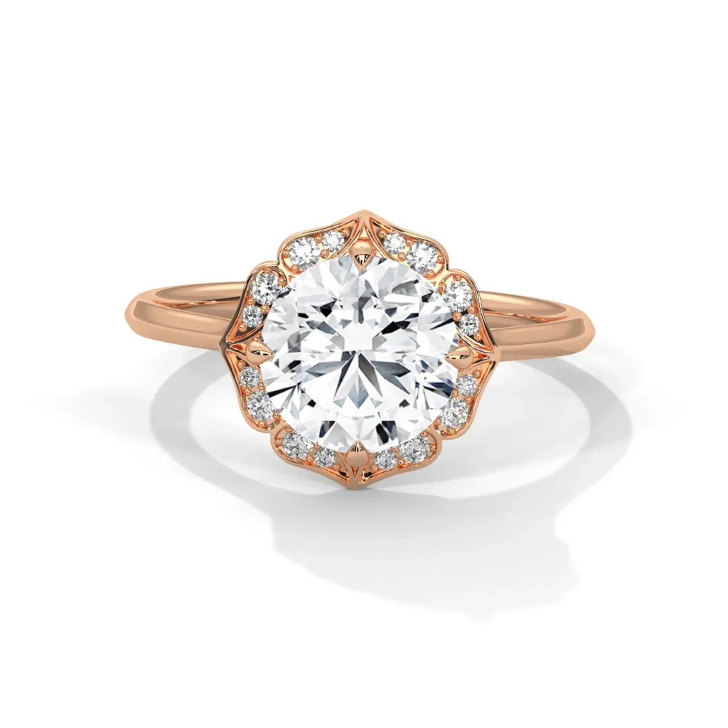 Mirelle - flower solitaire ring - VR88108